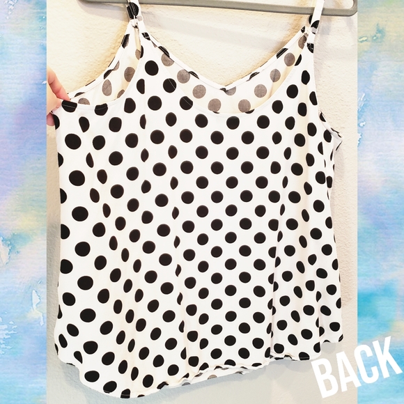 SOLD-Torrid Ava Polka Dot Stretch Challis Cami Top - Picture 7 of 10